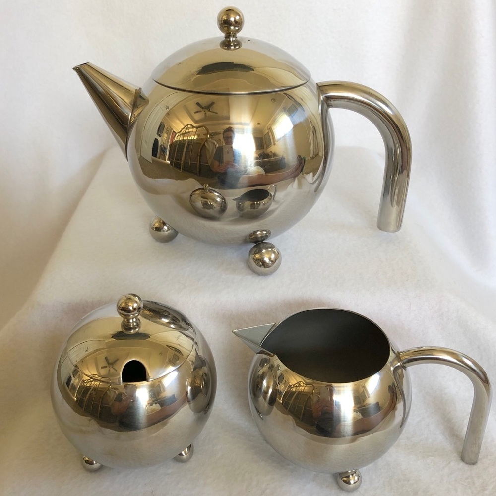 Vintage Stainless Steel Tea Set